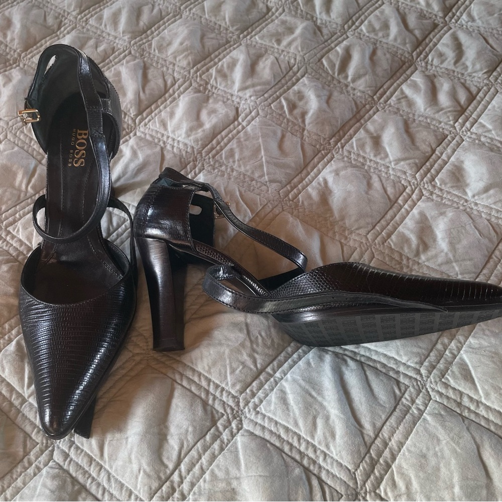 BOSS Black Heeled Sandals